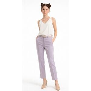 Theory Treeca 2 Traceable Wool Pants Womens Size 4 Lavender Purple Ankle NWOT